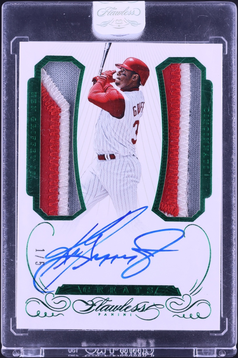 2016 Panini Flawless Greats Dual Emerald Ken Griffey Jr. PATCH AUTO 1/5 #GD-KGC