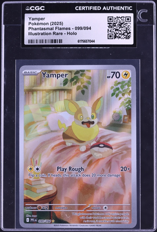 2025 Pokemon Mega Evolution Phantasmal Flames IR Yamper #99 CGC AUTH