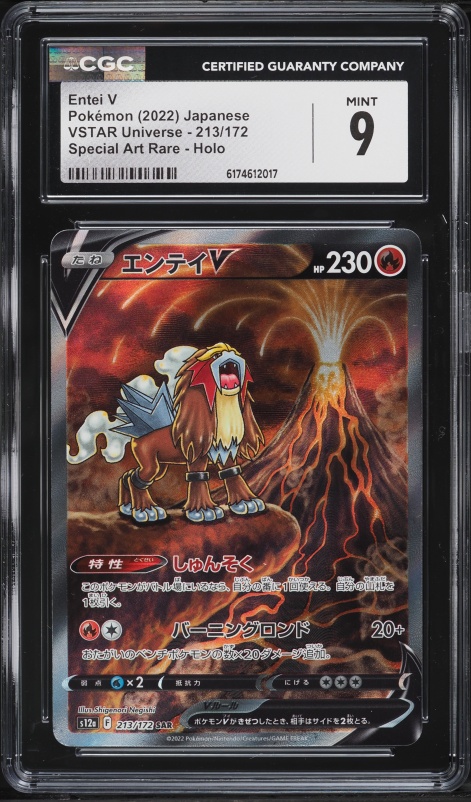 2022 Pokemon Japanese Sword & Shield VSTAR Universe SAR Entei V #213 CGC 9 MINT