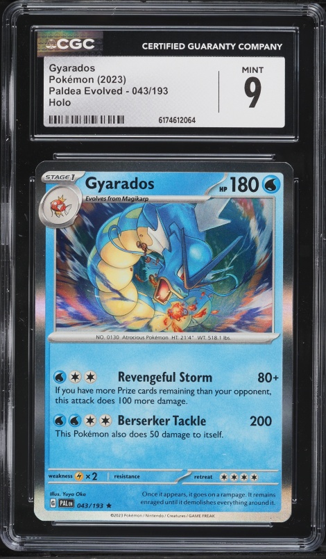 2023 Pokemon Scarlet & Violet Paldea Evolved Holo Gyarados #43 CGC 9 MINT