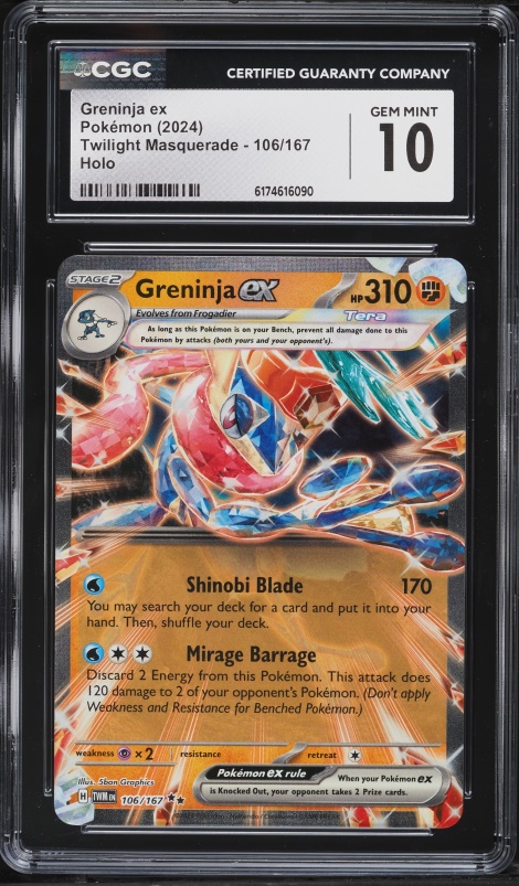2024 Pokemon Scarlet & Violet Twilight Masquerade Holo Greninja EX #106 CGC 10 GEM MINT