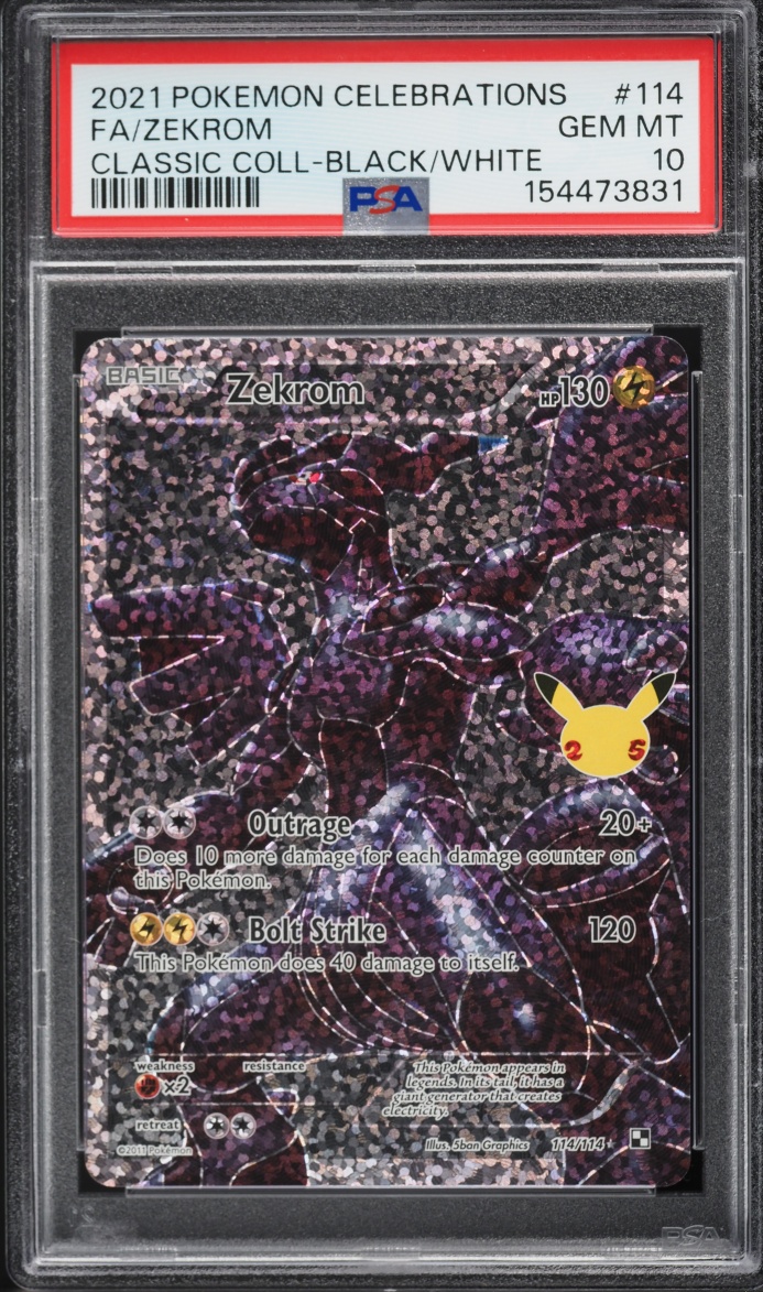 2021 Pokemon Sword & Shield Celebrations Full Art Zekrom #114 PSA 10 GEM MINT