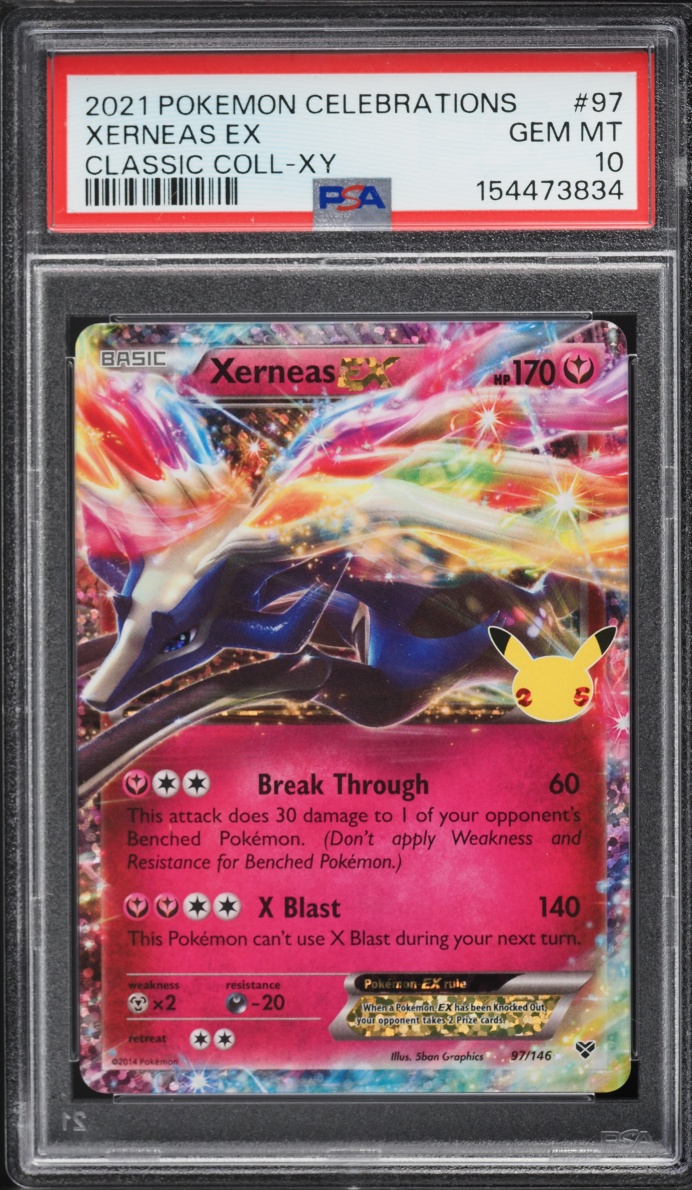 2021 Pokemon Sword & Shield Celebrations Classic Collection Holo Xerneas EX #97 PSA 10 GEM MINT