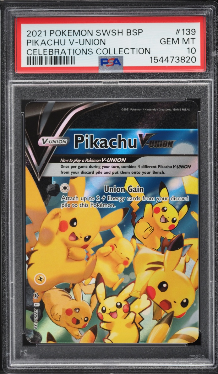2021 Pokemon Sword & Shield Promo Celebrations Pikachu V-UNION #SWSH139 PSA 10 GEM MINT