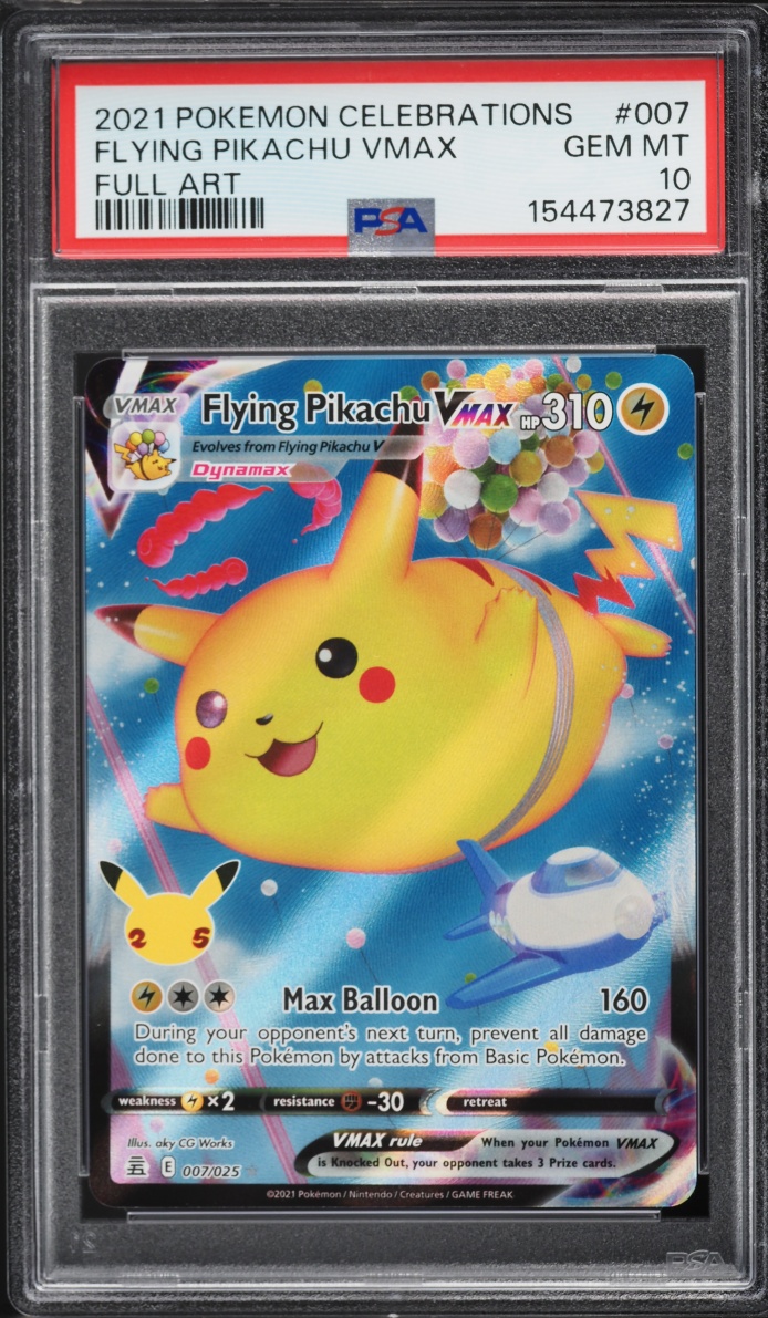 2021 Pokemon Sword & Shield Celebrations Full Art Flying Pikachu VMAX #7 PSA 10 GEM MINT