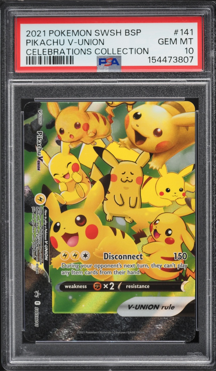 2021 Pokemon Sword & Shield Promo Celebrations Alt Art Pikachu V-UNION #SWSH141 PSA 10 GEM MINT