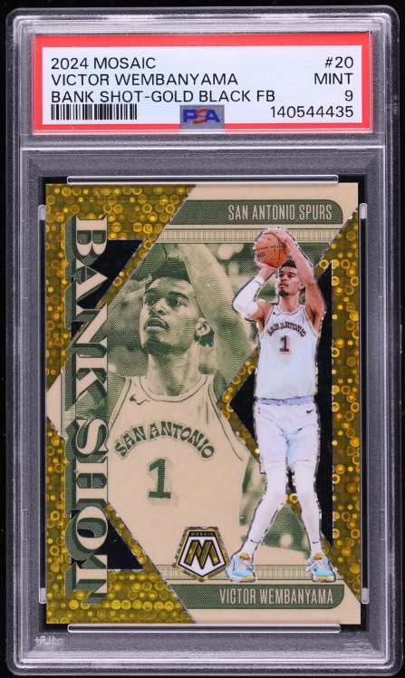 2024 Panini Mosaic Bank Shot Gold Black Victor Wembanyama 3/3 #20 PSA 9 MINT
