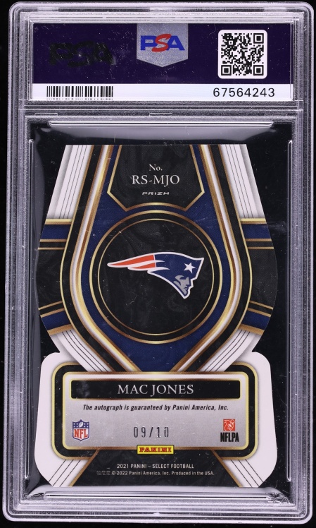 2021 Select Gold Prizm Die-Cut Mac Jones ROOKIE AUTO /10 #RS-MJO PSA 10 GEM MINT