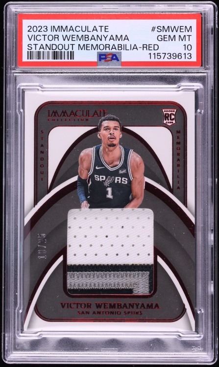 2023 Immaculate Collection Standout Red Victor Wembanyama ROOKIE PATCH /25 #SMWEM PSA 10 GEM