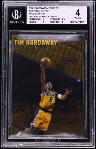 1999 Skybox Apex Cutting Edge Warp Tek Kobe Bryant /25 #5 BGS 9