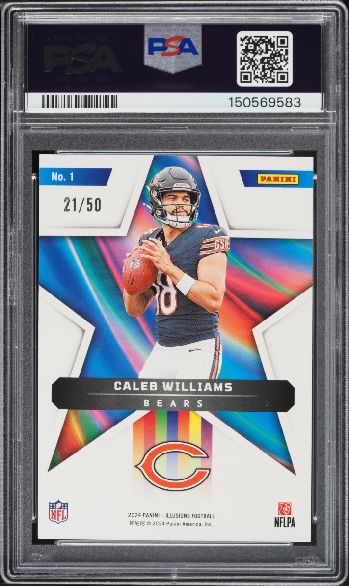 2024 Panini Illusions Shining Stars Purple Caleb Williams ROOKIE /50 #1 PSA 10 GEM MINT