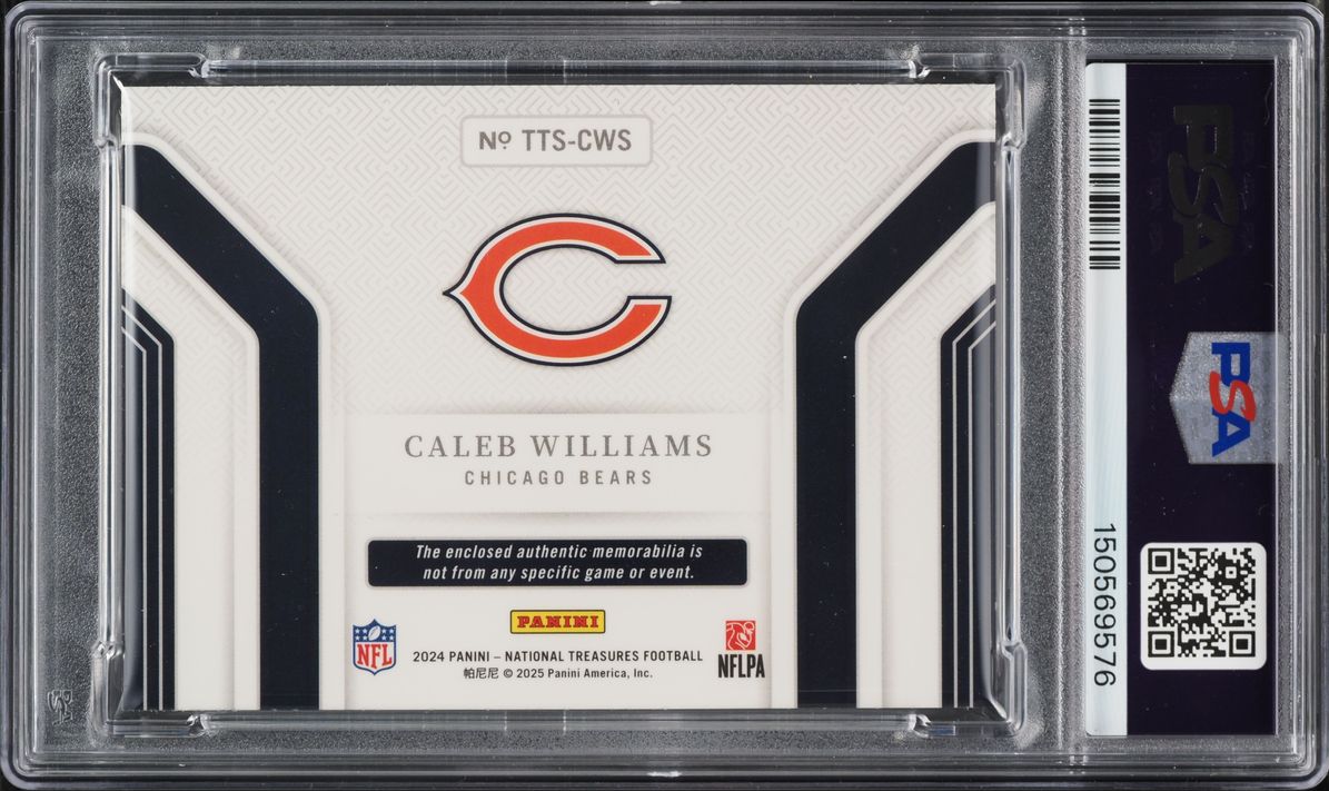 2024 National Treasures Tremendous Treasures Relics Caleb Williams ROOKIE PATCH /99 #CWS PSA 8