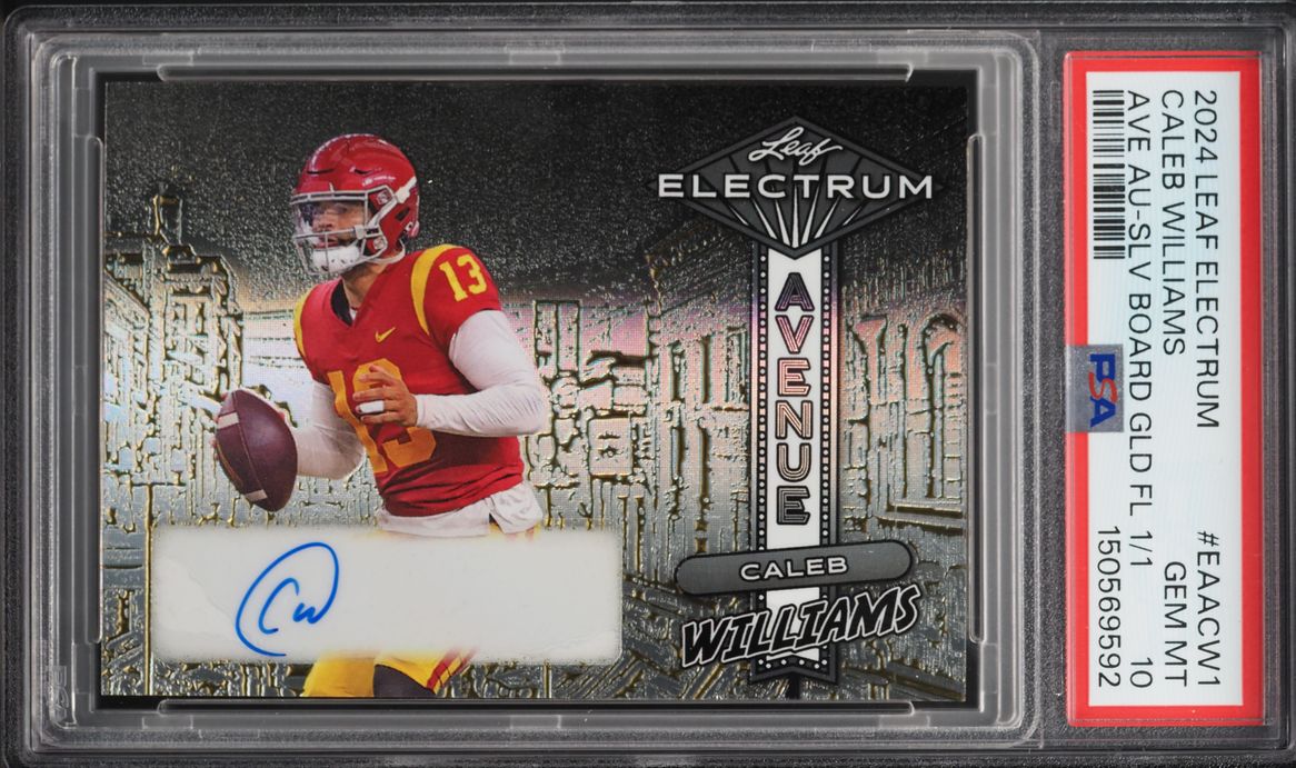 2024 Leaf Electrum Electrum Avenue Sliver Board Gold Foil Caleb Williams AUTO 1/1 PSA 10