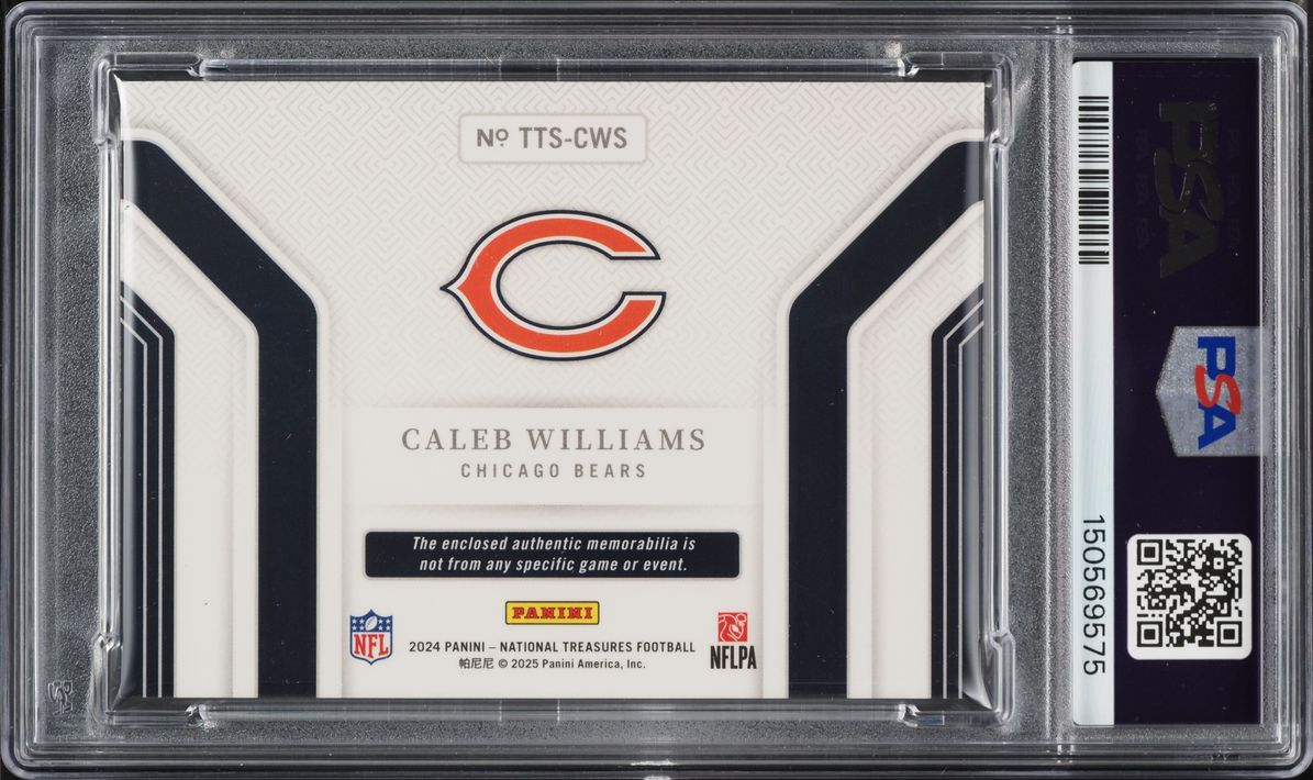 2024 National Treasures Tremendous Relics Caleb Williams ROOKIE PATCH /99 #CWS PSA 9 MINT