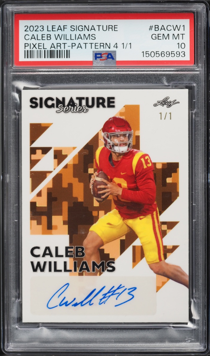 2023 Leaf Signature Series Pixel Art-Pattern 4 Caleb Williams AUTO 1/1 #BACW1 PSA 10 GEM MINT