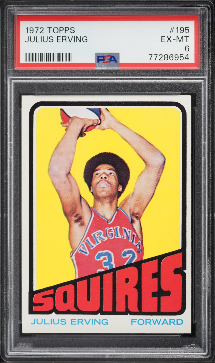 1972 Topps Basketball Julius Erving ROOKIE #195 PSA 6 EXMT