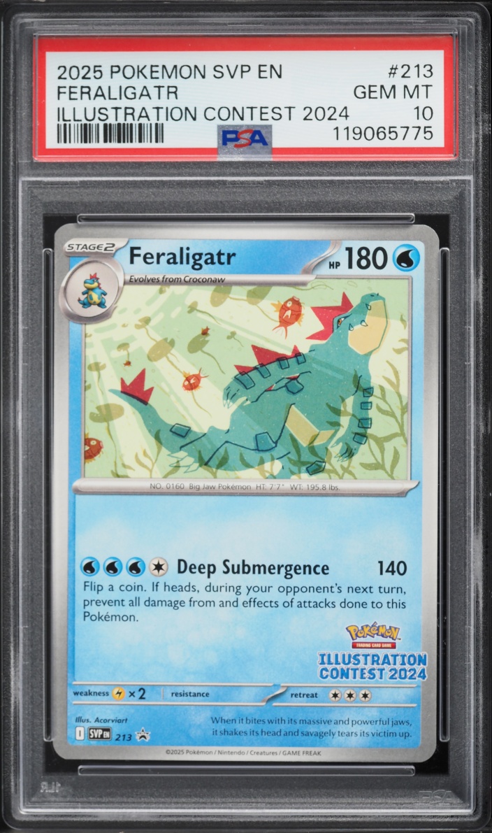 2025 Pokemon Scarlet & Violet Promo Illustration Contest '24 Feraligatr #213 PSA 10 GEM MINT