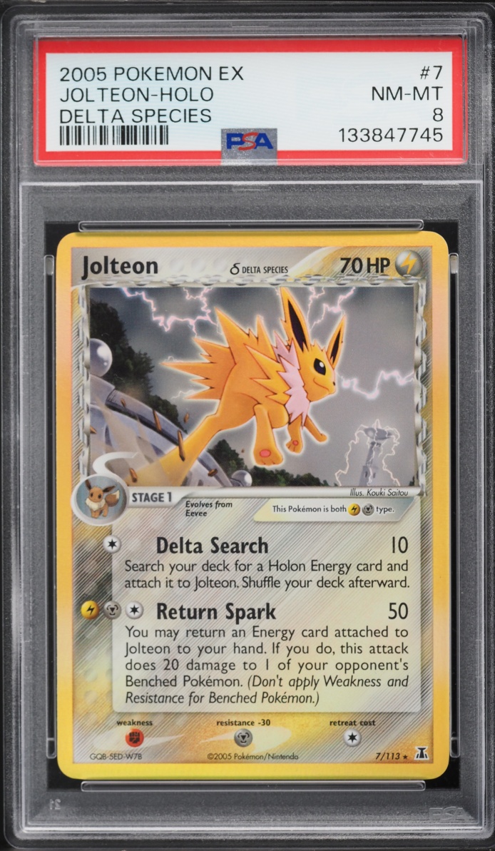 2005 Pokemon EX Delta Species Holo Jolteon #7 PSA 8 NM-MT