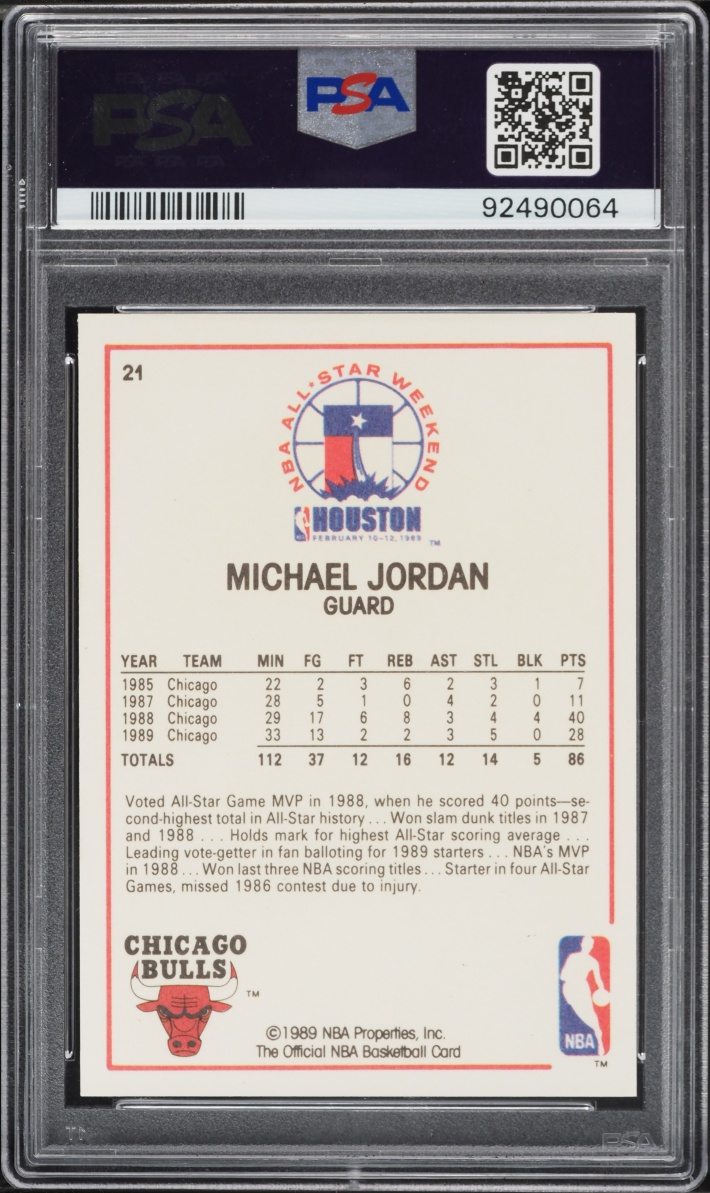 1989 Hoops All-Star Michael Jordan #21 PSA 6 EXMT