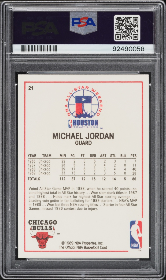 1989 Hoops All-Star Michael Jordan #21 PSA 7 NRMT