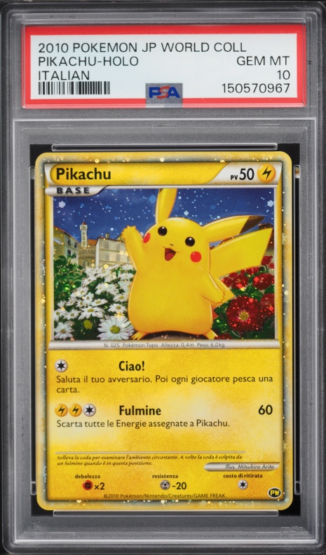 2010 Pokemon Italian World Promo Pikachu PSA 10 GEM MINT on