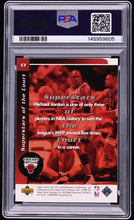 1998 Upper Deck Ovation Superstars Of The Court Michael Jordan #C1 PSA 8 NM-MT