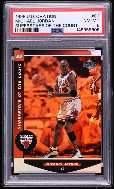 1998 Upper Deck Ovation Superstars Of The Court Michael Jordan #C1 PSA 8 NM-MT