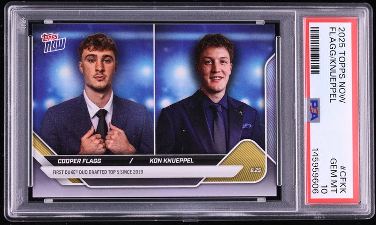 2025 Topps Now Cooper Flagg Kon Knueppel ROOKIE #CFKK PSA 10 GEM MINT