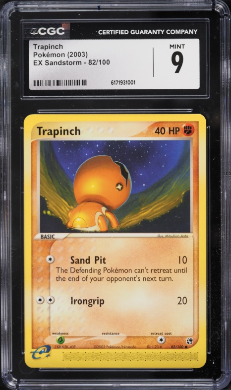 2003 Pokemon EX Sandstorm Trapinch #82 CGC 9 MINT