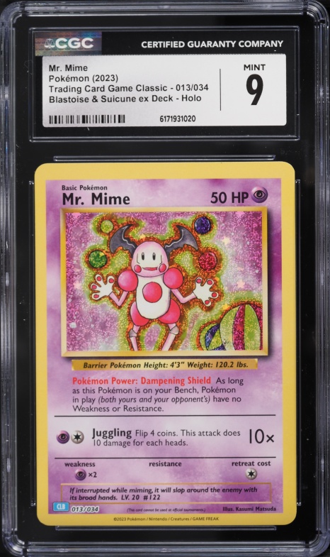 2023 Pokemon Japanese TCG Classic Collection Holo Mr. Mime #13 CGC