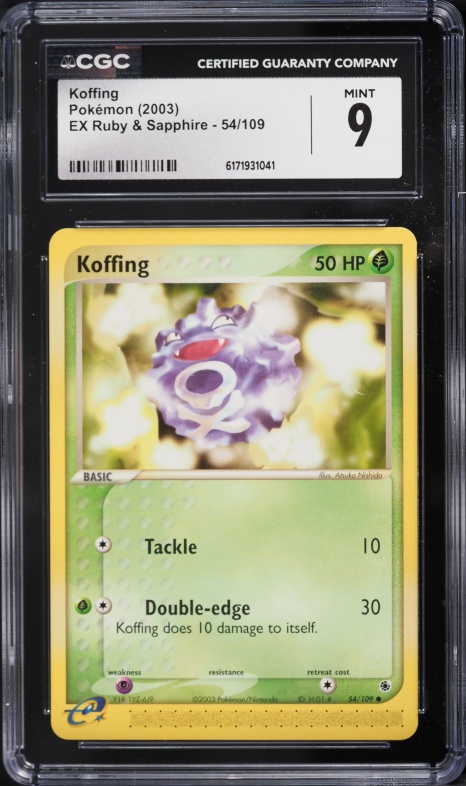 2003 Pokemon EX Ruby & Sapphire Koffing #54 CGC 9 MINT