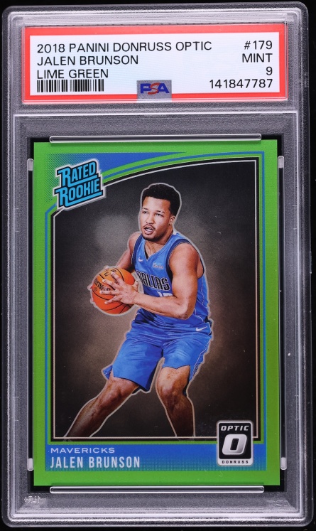 2018 Donruss Optic Lime Green Jalen Brunson ROOKIE /149 #179 PSA 9 MINT