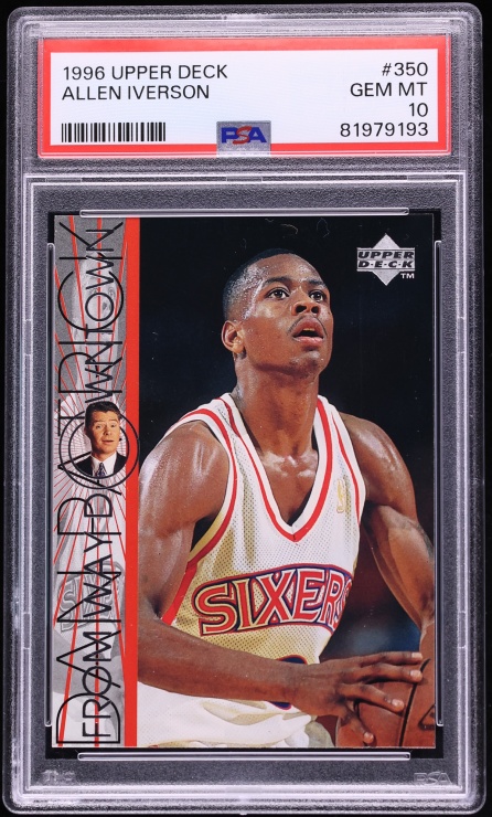 1996 Upper Deck Basketball Allen Iverson ROOKIE #350 PSA 10 GEM MINT