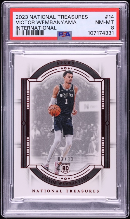 2023 National Treasures International Victor Wembanyama ROOKIE /33 #14 PSA 8 NM-MT