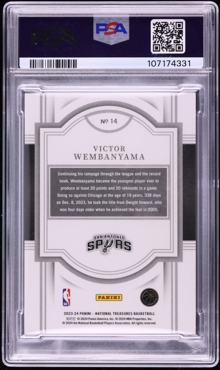 2023 National Treasures International Victor Wembanyama ROOKIE /33 #14 PSA 8 NM-MT