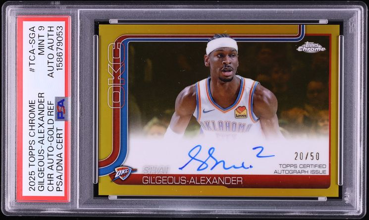 2025 Topps Chrome Gold Refractor Shai Gilgeous-Alexander AUTO /50 #TCA-SGA PSA 9 MINT