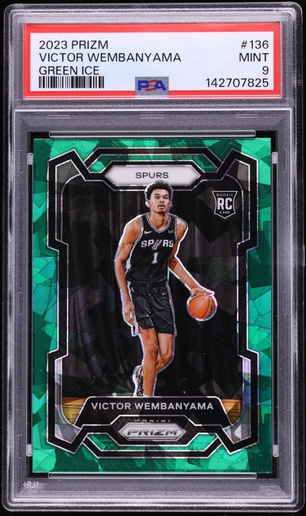 2023 Panini Prizm Green Ice Victor Wembanyama ROOKIE #136 PSA 9 MINT