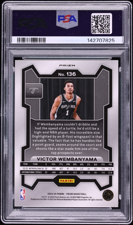 2023 Panini Prizm Green Ice Victor Wembanyama ROOKIE #136 PSA 9 MINT