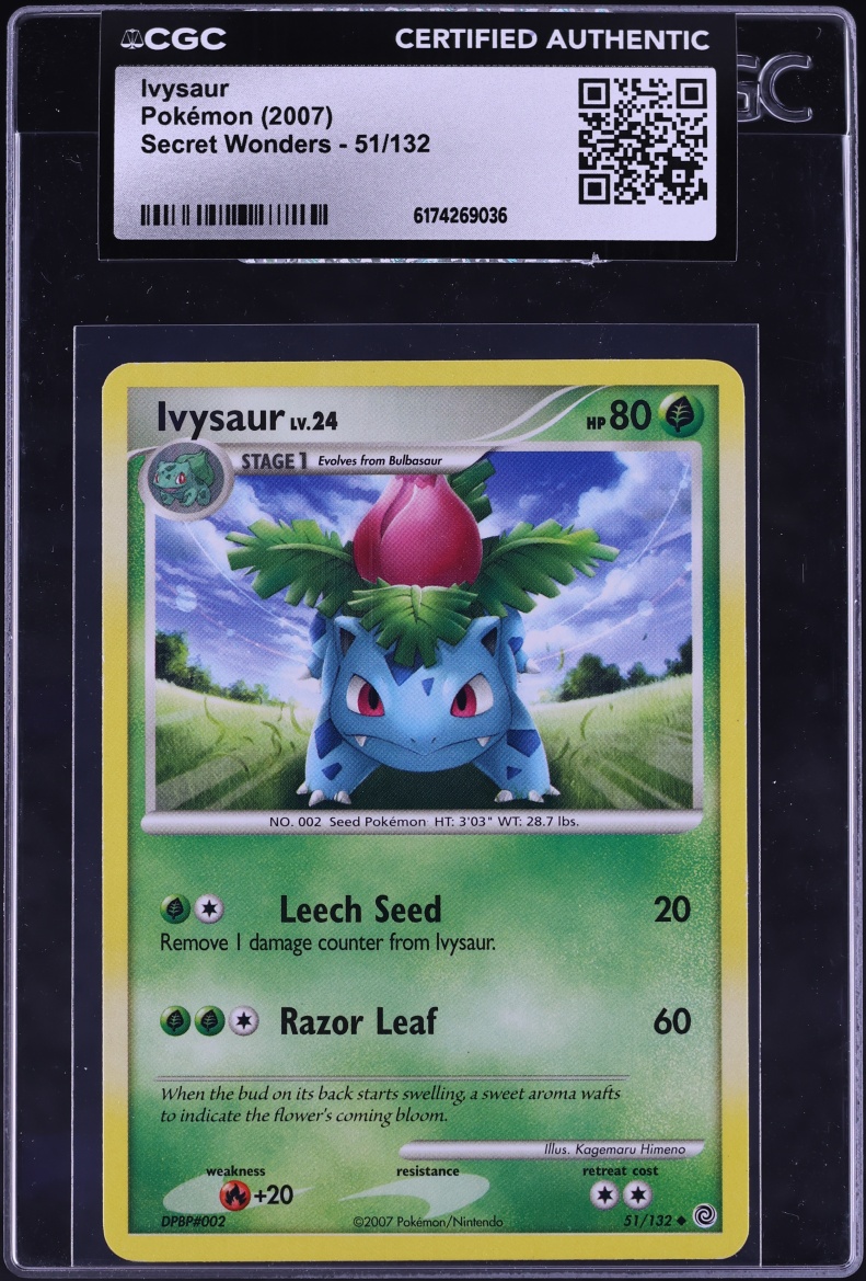 2007 Pokemon Diamond & Pearl Secret Wonders Ivysaur #51 CGC AUTH