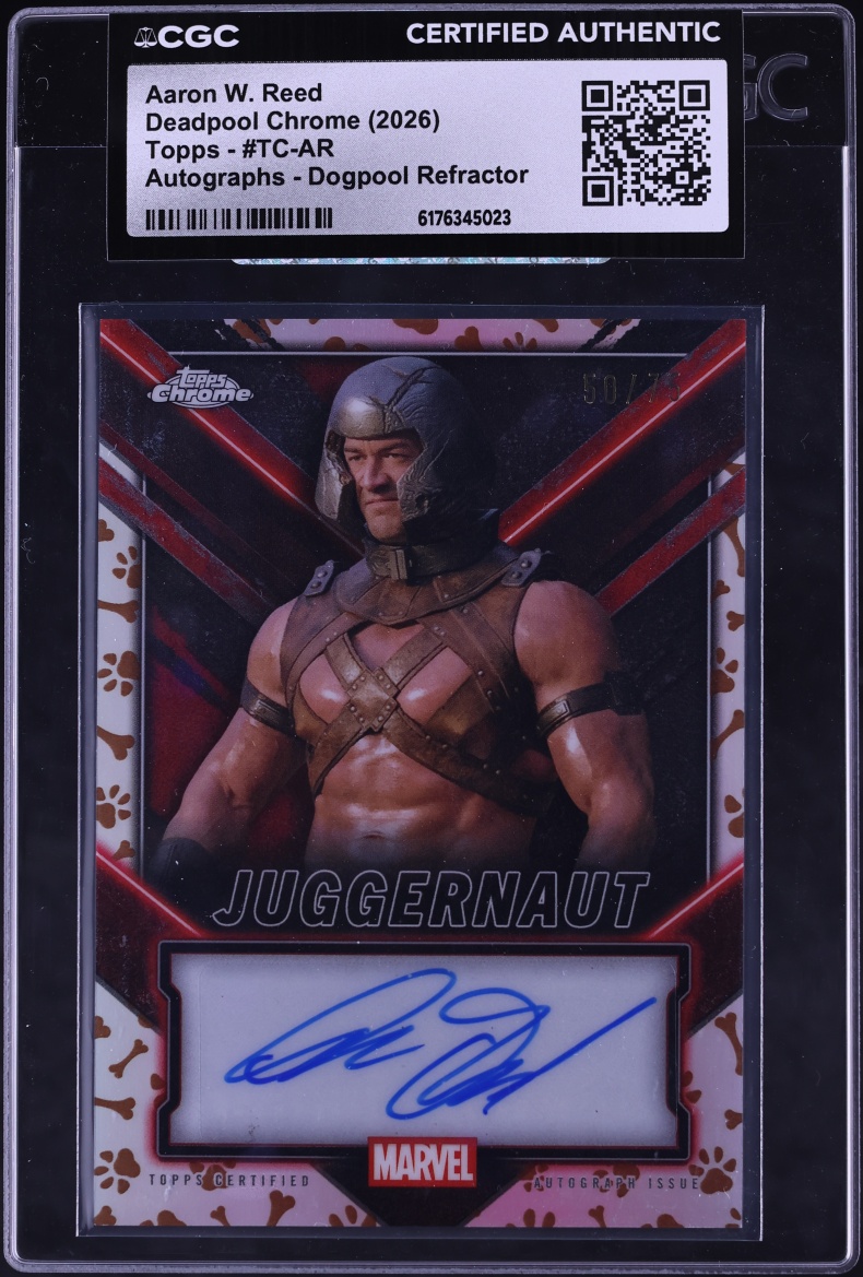 2026 Topps Chrome Deadpool Dogpool Refractor Aaron W. Reed AUTO /75#TC-AR CGC AUTH