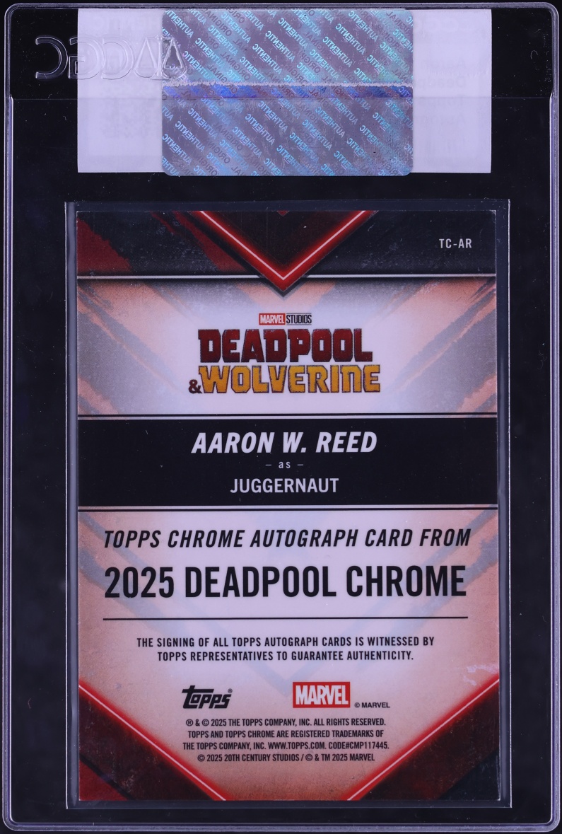 2026 Topps Chrome Deadpool Dogpool Refractor Aaron W. Reed AUTO /75#TC-AR CGC AUTH