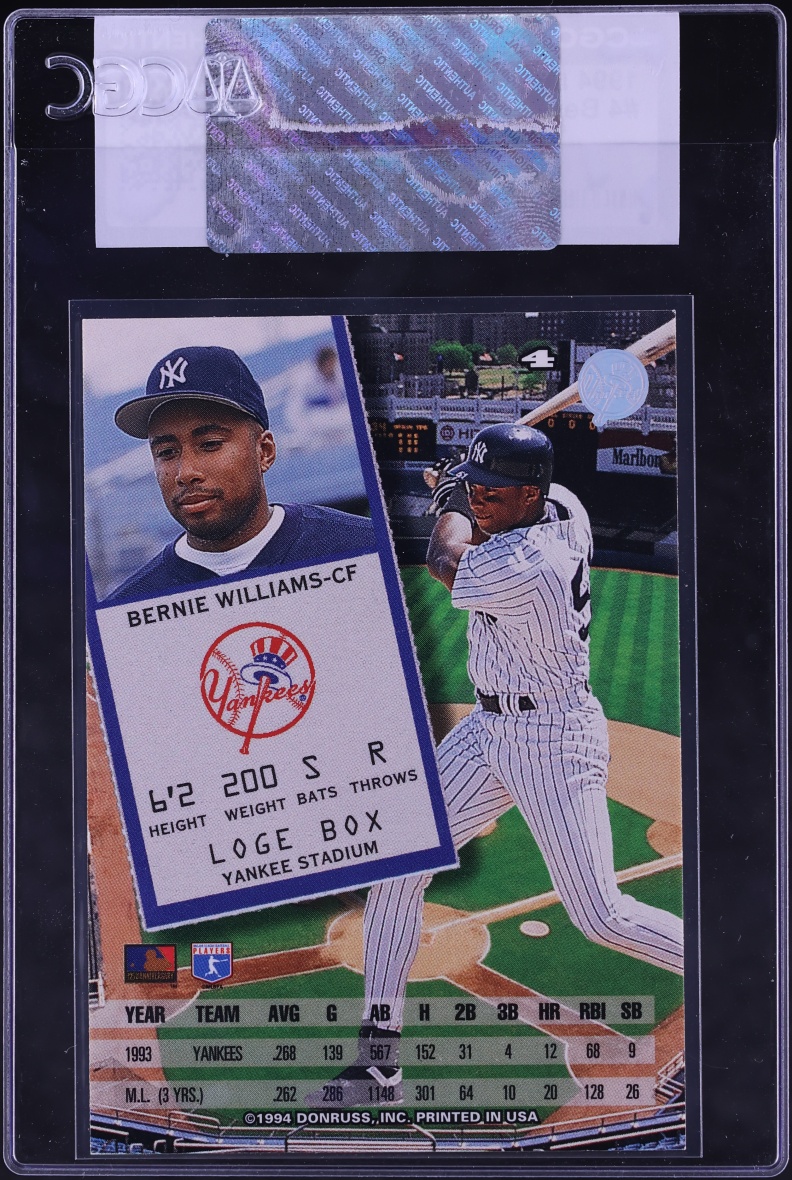 1994 Leaf Bernie Williams #4 CGC AUTH