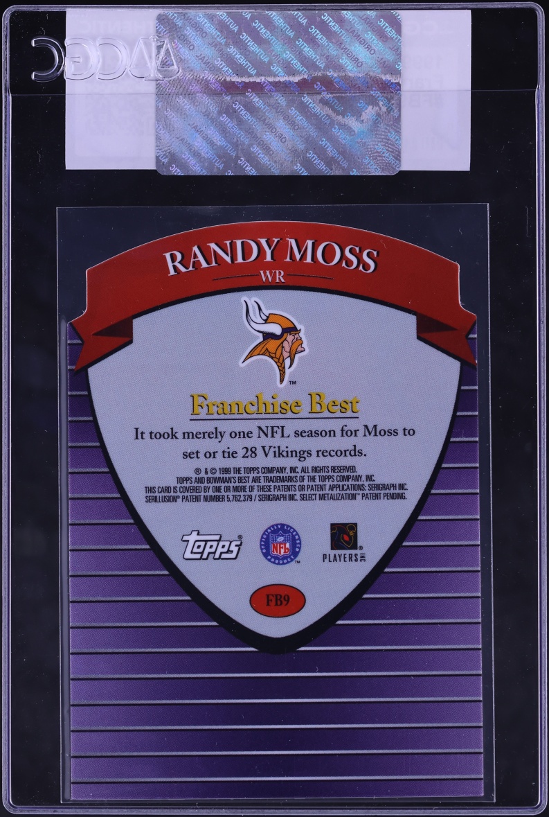 1999 Bowman's Best Franchise Die-Cut Randy Moss #FB9 CGC AUTH