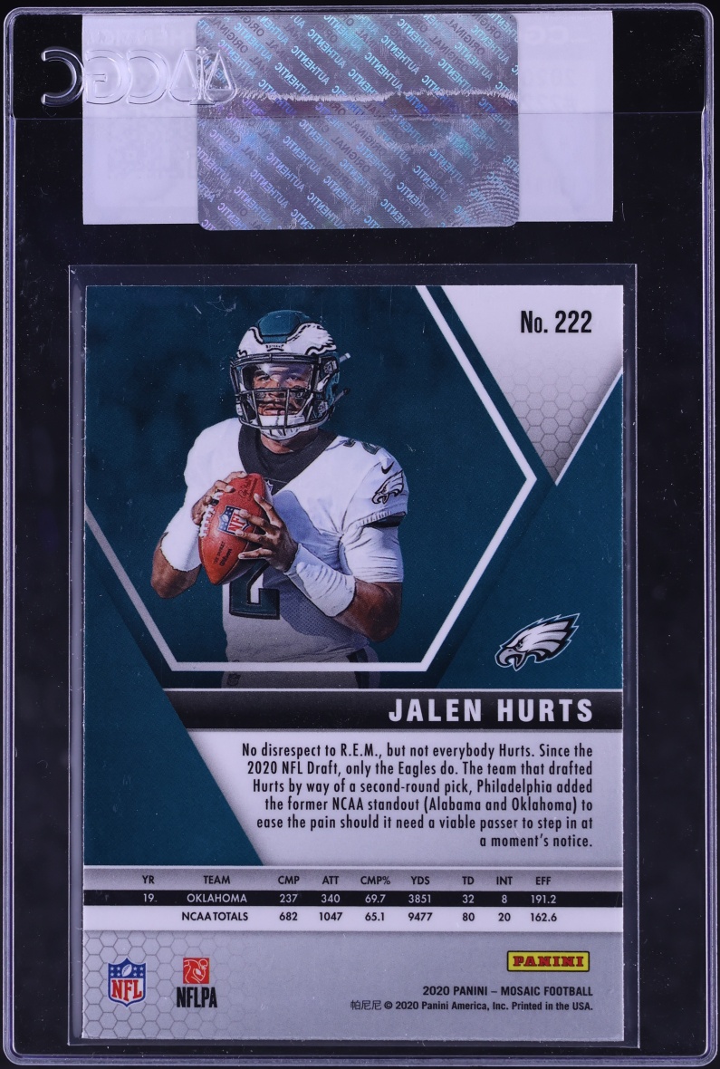 2020 Panini Mosaic Jalen Hurts ROOKIE #222 CGC AUTH