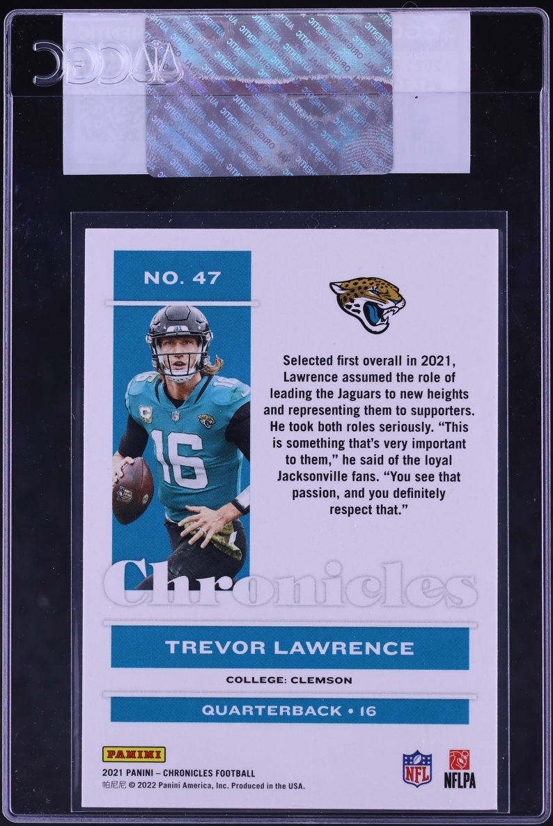 2021 Panini Chronicles Trevor Lawrence ROOKIE #47 CGC AUTH