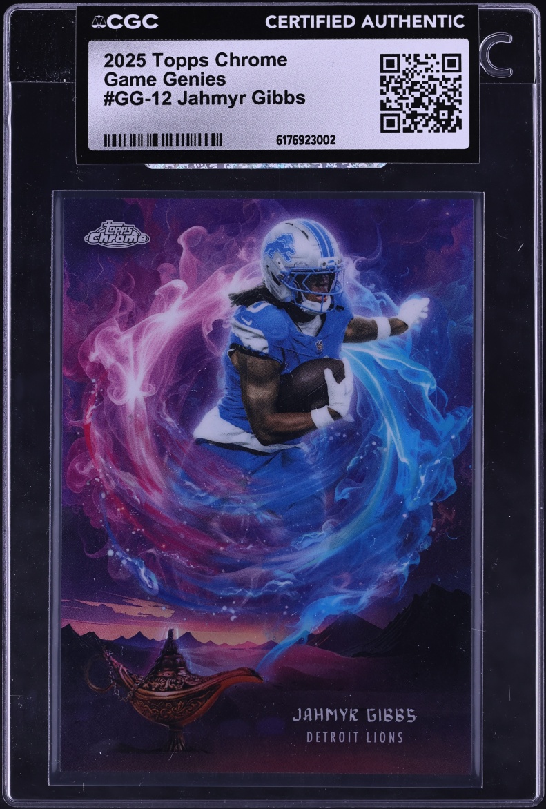 2025 Topps Chrome Game Genies Jahmyr Gibbs #GG-12 CGC AUTH