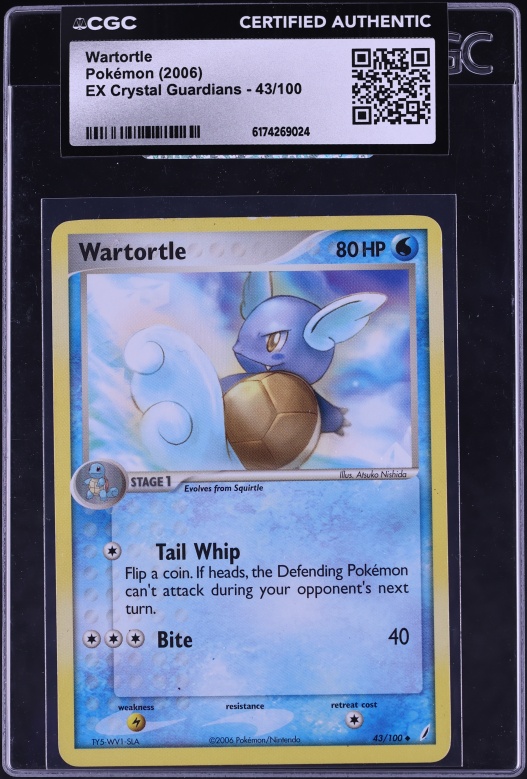 2006 Pokemon Ex Crystal Guardians Wartortle #43 CGC AUTH