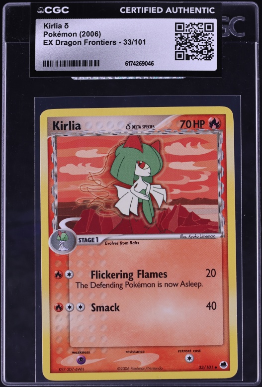 2006 Pokemon Ex Dragon Frontiers Kirlia #33 CGC AUTH