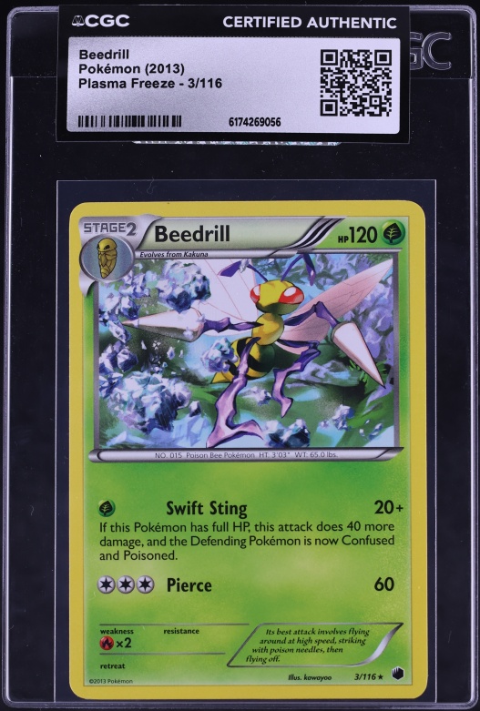 2013 Pokemon Black & White Plasma Freeze Beedrill #3 CGC AUTH