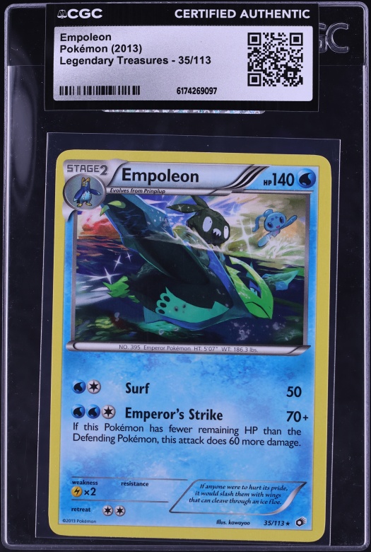 2013 Pokemon Black & White Legendary Treasures Empoleon #35 CGC AUTH